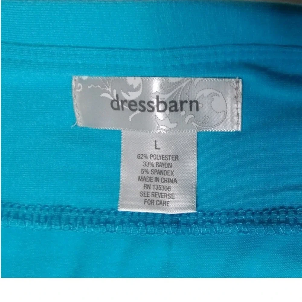 Dress barn Maxi Skirt Large Turquoise Aqua Pull on Stretch A-Line NWT Women's